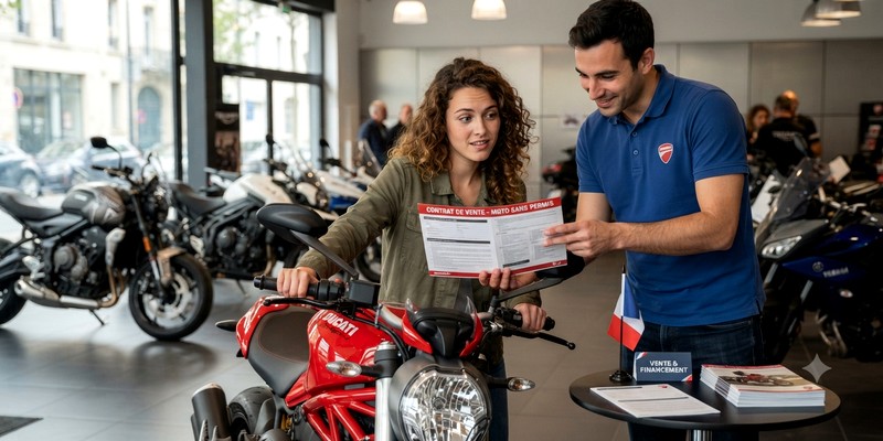 Femme cherche à acheter une moto